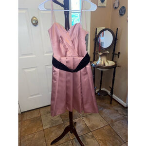 Women's Nine West Dress Size 10 Pink with brown velvet belt